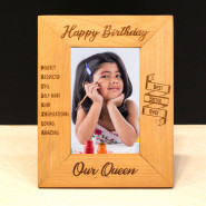 Personalized Engraved Wooden Photo Frame for Birthday and Card