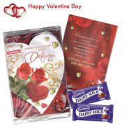 Valentine Love Card - Valentine Musical Greeting Card + 2 Dairy Milk 40 gms each