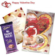 Romantic Feelings - Valentine Musical Greeting Card + Dairy Milk Silk 160 gms