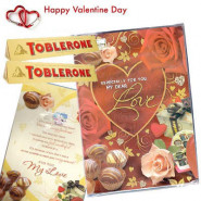 For My Beloved - Valentine Greeting Card with Music & Light + 2 Toblerone 100 gms each