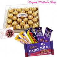 Ferrero Rocher and Cadbury Bars - Ferrero Rocher 24 Pcs, Cadbury Hamper and Card