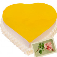 Pineapple Heart Shape Cake 1 Kg + Card