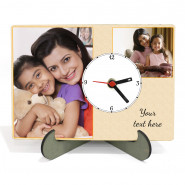 Personalized Rectangle Shaped Clock with Two Photos & Card