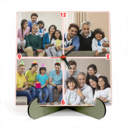 Personalized Square Shaped Clock (Four Photos) & Card