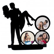 Personalized Wooden Couple Photo Stand and Card