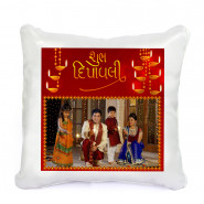 Shubh Deepawali Personalised Photo Cushion & Card