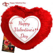 Happy Valentines Day Heart Shape Cushion & Valentine Greeting Card