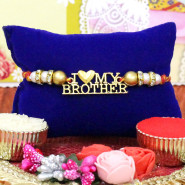 Exclusive "I Love My Brother" Rakhi with Diamonds & Beads