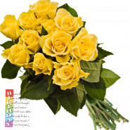 Yellow Roses - 10 Artificial Yellow Roses + Card