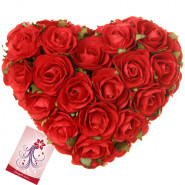 25 Red Roses Heart - Heart Shaped Arrangement 25 Red Roses + Card