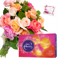 Mix Celebration - 20 Mix Roses Bunch, Cadbury Celebrations + Card
