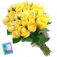 Numerous Yellow Roses - 50 Yellow Roses Bunch & Card