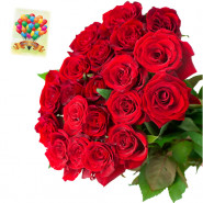 Jovial Present - 24 Red Rose Bunch & Card