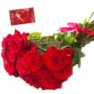 Fortune Token - 45 Red roses Bunch & Card