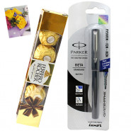 Sweet and Simple - Parker Beta Standard Ball Pen, Ferrero Rocher 4 pcs and Card
