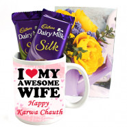 Silk Special - Happy Karwa Chauth Mug, 2 Dairy Milk Silk and Card