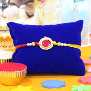 Exquisite Kundan & Pearl Theme Rakhi with Mauli Thread