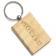 Thick Rectangular Wooden Keychain & Card