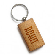 Rounded Rectangualr Wooden Keychain & Card