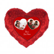 Personalized Heart Shape Pillow with Two Photos & Card