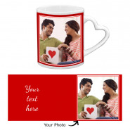 Personalized Heart Handle Photo Mug & Card