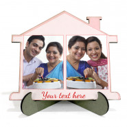 Personalized Home Shaped Tile (Two Photos) & Card