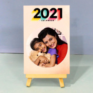Personalized Wooden Stand Photo Table Calendar and Card