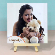 Wooden Personalised Photo Stand and Card