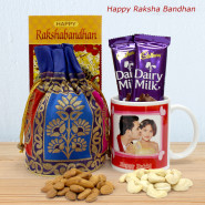Best Sister Ever Personalized Mug, Cashew & Almond in Potli (D), 2 Dairy Milk and Card
