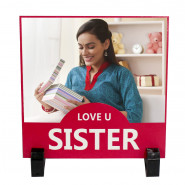 Love U Sister Personalized Photo Tile & Card
