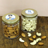 Awesome Hamper - Almond in Personalized Jar, Cashew in Personalized Jar and Card
