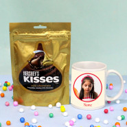 Enchanting Delight - Personalized Photo Mug, Hershey's Kisses Milk Chocolate and Card