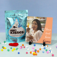 Ravishing Trust - Personalized Photo Tile, Hershey's Kisses Cookies N Creme Chocolate and Card