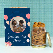 Attractive Gift - Almond in Jar, Personalized Card