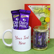 Exquisite and Delicious - 10 Dairy Milk in Personalized Jar, 2 Dairy Milk, Personalized Photo Mug and Card