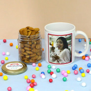 Refresment of Joy - Almond in Personalized Jar, Happy Birthday Personalized Mug and Card