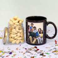 Glamorously Lovable - Cashew in Personalized Jar, Personalized Black Photo Mug and Card
