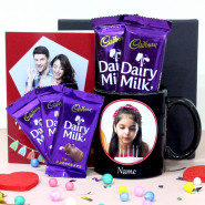 Dairy Milk Mug - 5 Dairy Milk, Personalized Black Mug, Personalized Card and Premium Box (B)