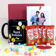 Kitkat Joy - 5 Kit Kat, Personalized Birthday Black Mug, Personalized Card and Premium Box (M)