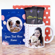 Bournville Mug - 2 Bournville, Personalized White Mug, Personalized Card and Premium Box (P)