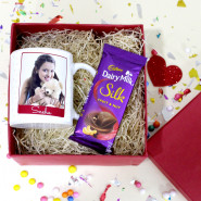 Fruit N Nut Joy - Dairy Milk Silk Fruit n Nut, Personalized White Mug, Personalized Card and Premium Box (M)