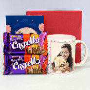 Crispello Bar N Mug - 2 Crispello, Personalized White Mug, Personalized Card and Premium Box (M)