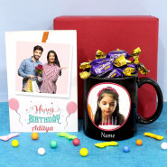 Chocolairs Mug - Cadbury Chocolairs, Personalized Black Mug, Personalized Birthday Card and Premium Box (M)