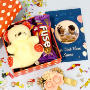 Teddy with Fuse - 2 Cadbury Fuse, Small Teddy, Personalized Card and Premium Box (P)