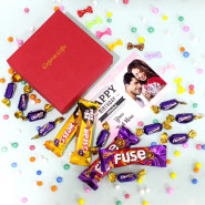 Chocolaty Box - 2 Cadbury Fuse, 2 Five Star, Cadbury Chocolairs 10 Pcs, Personalized Card and Premium Box (M)