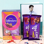 Cadbury Surprise - Mini Cadbury Celebrations, 2 Dairy Milk Fruit and Nut and Personalized Card