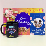 Delightful Feelings - Cadbury Celebrations, Personalized Birthday Black Mug and Personalized Card