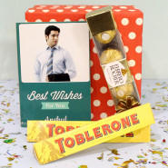 Happiness in Box - Ferrero Rocher 4 Pcs, 2 Toblerone 100 gms, Personalized Card and Premium Box (P)