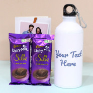 Sipper Bottle N Silk - 2 Dairy Milk Silk, Personalized Sipper Bottle and Personalized Card