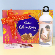 Friendship Combo - Cadbury Celebrations, Personalized Sipper Bottle and Personalized Birthday Card